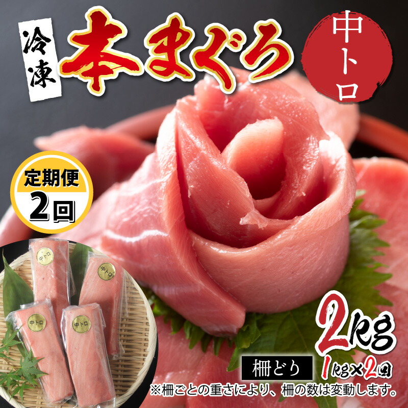 【ふるさと納税】【定期便】【2ヶ月連続お届け】  刺身用！本マグロ 中トロ（柵どり）1kg × 2回【最新の冷凍技術】/ 本マグロ 国産 高級 ギフト 御祝 プレゼント お中元 グルメ 刺身 鮪 送料無料 [H-11005]