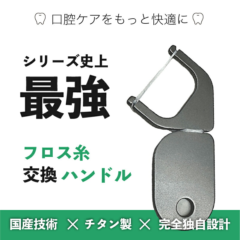 【ふるさと納税】口腔ケアグッズ　国産チタン フロス交換ハンドル [B-15402] / デンタルフロス フロス 歯間ケア 歯石 口臭ケア 口腔ケア 口臭予防 オーラルケア プラーク除去 歯周病 虫歯 むし歯 予防 マウスケア デンタルケア 福井県鯖江市