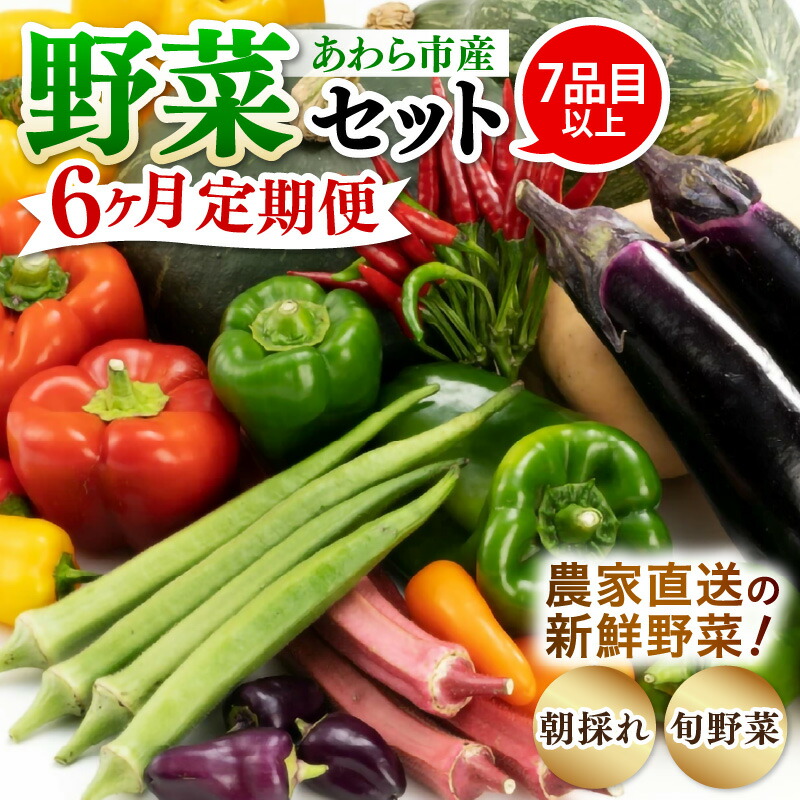 【ふるさと納税】【6ヶ月連続お届け】農家直送 旬の野菜セット 7品目以上 1箱 ／ 定期便 6回 季節 野菜 ボックス BOX セット セレクト 農家 おまかせ 多品目 旬 詰め合わせ 根菜 葉物