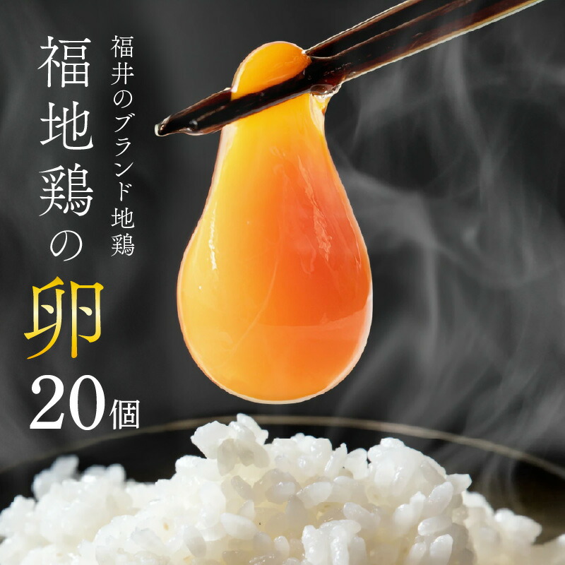 【ふるさと納税】濃厚で甘くておいしい！ 福井ブランド「福地鶏」の卵 20個 ／ 卵 たまご 鶏卵 生卵 有精卵 高級 高級卵 福地鶏 鶏 平飼い 美味しい こだわり 卵かけご飯 料理 あわら市 福井県産