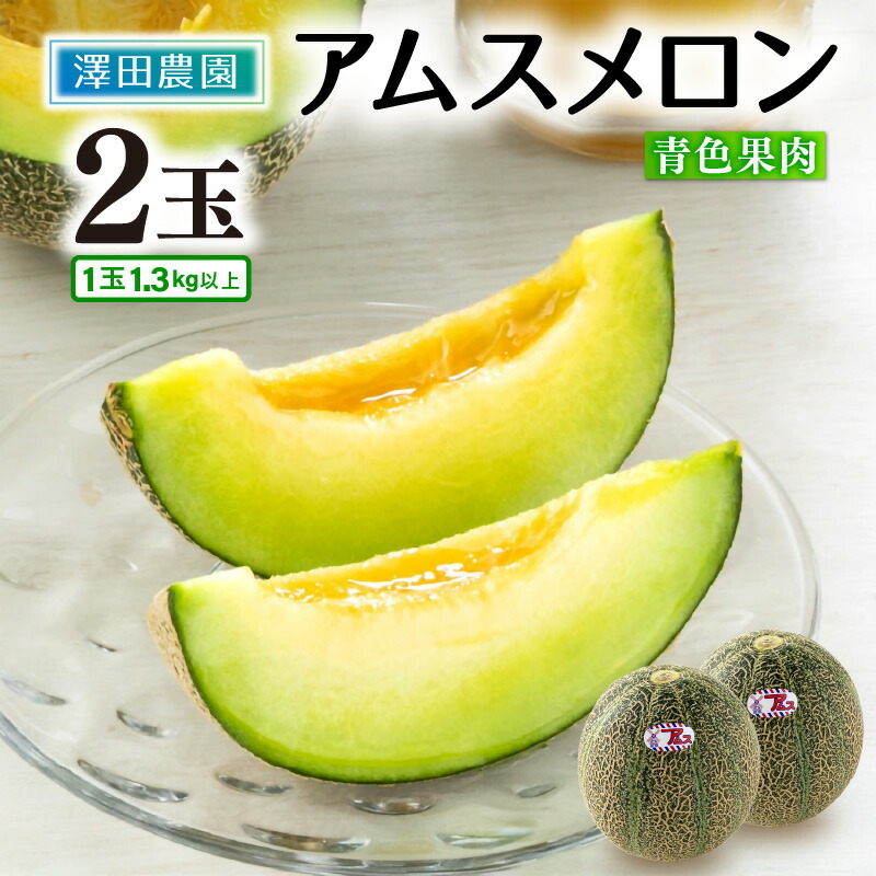 【ふるさと納税】【先行予約】アムスメロン（1.3kg以上 2玉入) とろけるような果肉が絶品！／ 期間限定 数量限定 果物 フルーツ 青肉 産地直送  ※2025年7月上旬より順次発送