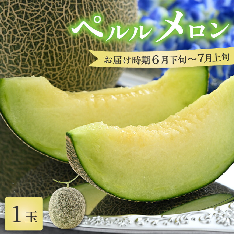【ふるさと納税】ペルルメロン 1玉（約2kg以上）青肉品種 高級メロン！ ／ マスクメロン 大玉 果物 フルーツ ギフト 農家直送 ※2025年6月下旬以降順次発送