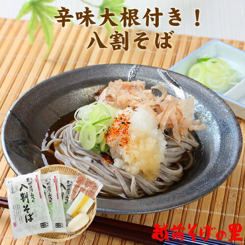 【ふるさと納税】辛味大根付き！八割そば「おろしそば」6食（越前そばの里）福井県産そば粉使用<br>送料無料 越前そば そば 福井県　越前市 年越し（18209）