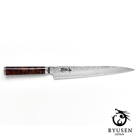 丹巌龍 筋引240mm 越前打刃物・龍泉刃物 送料 無料 福井 越前 武生 龍泉 刃物 打刃物 打ち刃物 包丁 ナイフ 伝統 工芸 特産 両刃 文化 万能 (18209)