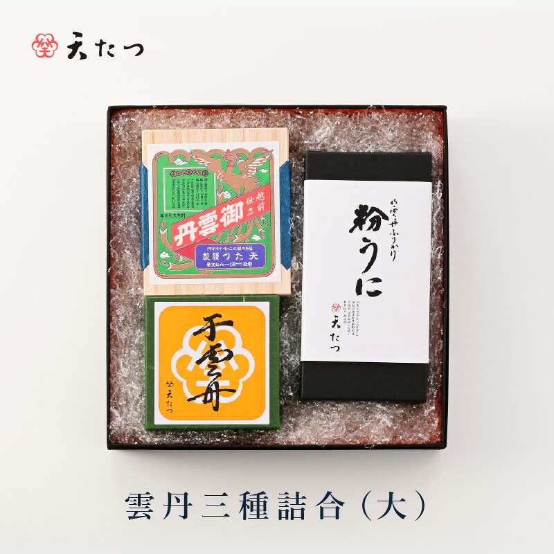 【ふるさと納税】天たつ雲丹三種詰合（大）【うに 塩うに 塩雲丹 汐うに 汐雲丹 越前うに バフンウニ しおうに 珍味 ご当地 名物 おつまみ ご飯に合う ご飯のお供 ギフト 贈答 贈り物】｜福井県坂井市