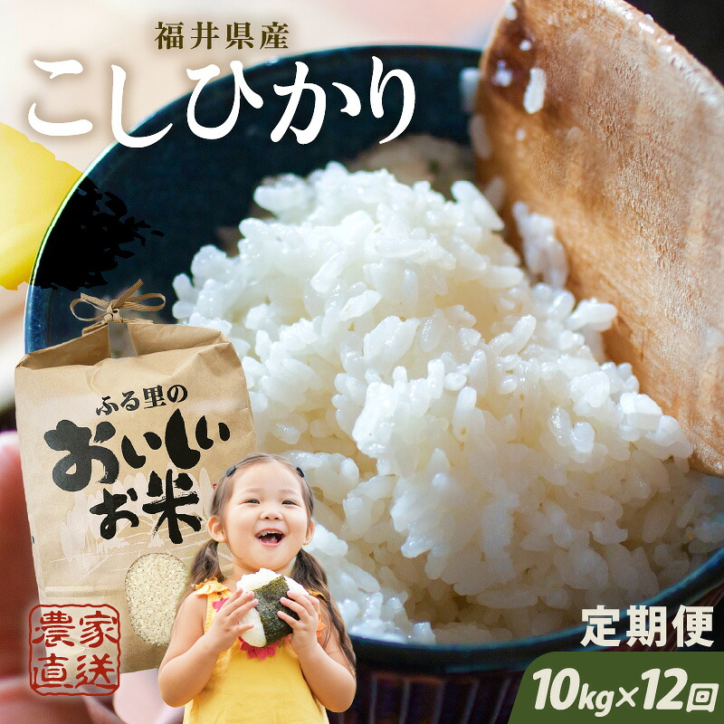 【ふるさと納税】【先行予約】【令和8年産・新米】【農家直送定期便 12ヶ月コース】 本原農園のまごころコメた 福井県産 コシヒカリ 10kg × 12回 計120kg 【2026年10月上旬以降順次発送】|福井県坂井市