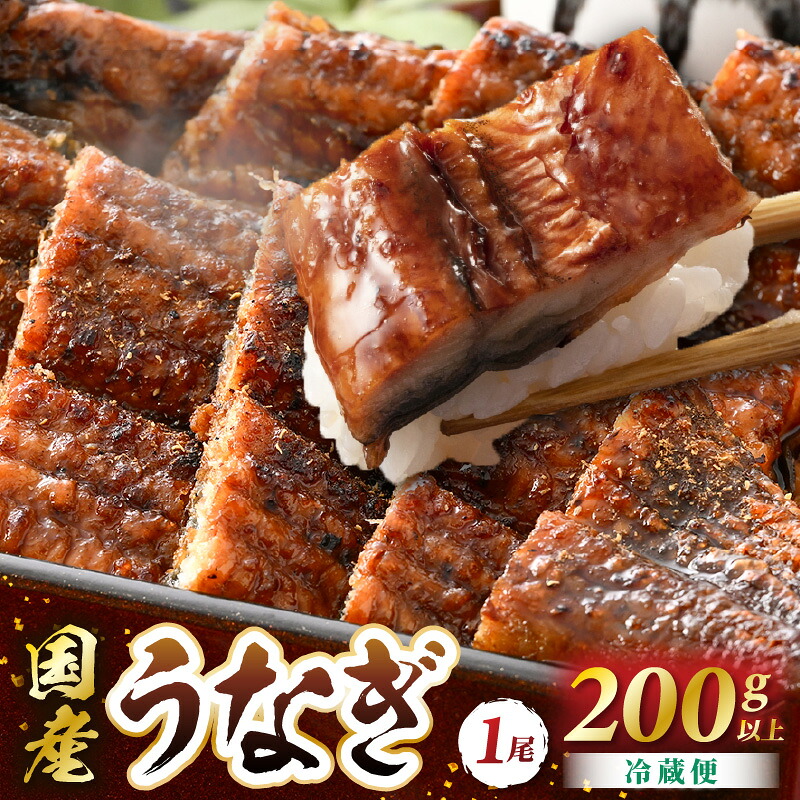 【ふるさと納税】国産 うなぎ 蒲焼き（無頭） 1尾 200g～250g 自家製 こだわり 蒲焼きたれ1個・山椒1個付き 【ウナギ かばやき さんしょう うなぎ ウナギ 鰻 蒲焼き 土用丑の日 食べ物 グルメ 国産 おかず 】