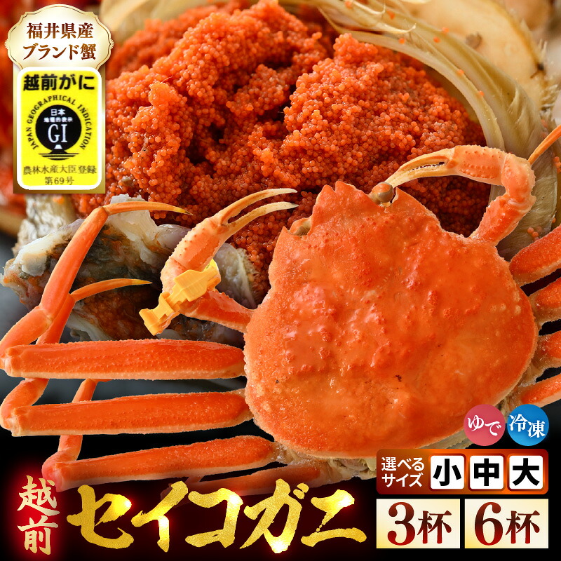 【ふるさと納税】【先行予約】【冷凍】 冬の味覚 旬!セイコガニ (越前がに)【選べる杯数・サイズ】 食べ方説明書付 【2026年11月中旬以降順次発送予定】 海鮮 かに 蟹 カニ ズワイガニ せいこがに せいこ蟹 セイコ蟹 越前ガニ むき身 かに味噌 地物 天然|福井県美浜町