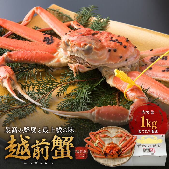 【ふるさと納税】期間限定 茹で 越前ガニ 約1kg 1杯  茹でガニ 越前カニ 越前蟹 ズワイガニ ずわい蟹 カニ かに 蟹 ボイルカニ ボイル蟹 ポーション 魚介 魚介類 海鮮 限定 福井 福井県 若狭町　お届け：2025年11月10日～2026年3月31日（年末年始を除く）