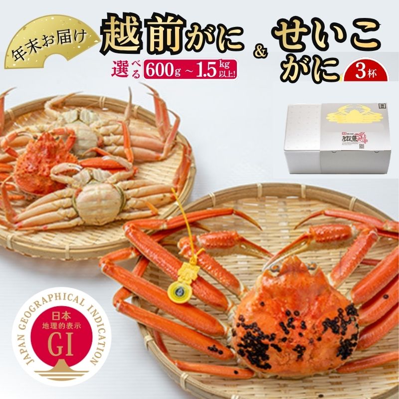【ふるさと納税】【年末お届け】セイコガニ＆越前ガニセット　選べる容セット容量　お届け：2026年12月28日～30日｜福井県若狭町