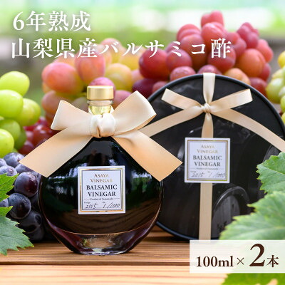 【ふるさと納税】【数量限定】濃厚で芳醇な味わい!6年熟成・山梨県産バルサミコ酢100ml×2本【配送不可地域：離島】【1230956】
