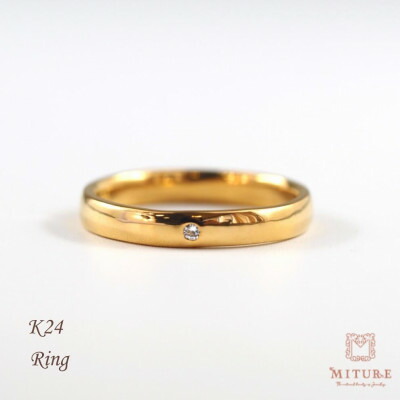 【ふるさと納税】【山梨県】【宝飾品】K24 pure gold /金剛石 甲丸 輪っか 12号【送りとどける不可地方：離島・沖縄県】【1645666】