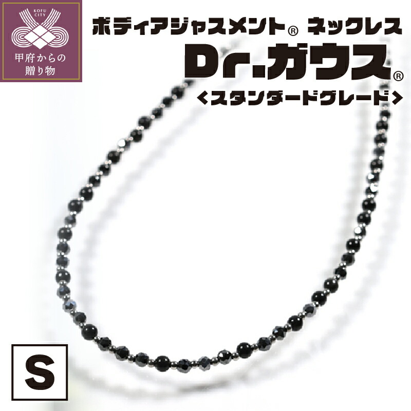 【ふるさと納税】＜ 甲府ジュエリー ＞ ネックレス レディース メンズ ジェンダーレス 医療機器 アクセサリー フェライト磁石 天然シリカ ステンレス 磁気 コリ 血行 ボディアジャストメント Ｄｒ．ガウス スタンダード グレード Sサイズ 説明書 保証書 ケース付 k133-012｜山梨県甲府市