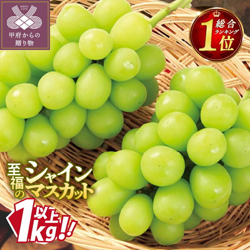【ふるさと納税】楽天限定 ★総合1位獲得★ 山梨県産 シャイン 2025年度 先行予約 シャインマスカット 甲府 市産 ぶどう フルーツ 人気 ランキング 果物 2房 冷蔵 1kg以上 種なし 大粒 高級 甘い フルーツ王国 山梨 【2025年8月中旬～9月下旬頃にかけて順次発送】 k245-002