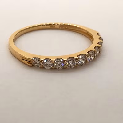 【ふるさと納税】＜ 甲府ジュエリー ＞ 【高評価★5.0】 リング 指輪 ジュエリー レディース アクセサリー K18 18金 天然 ダイヤモンド 0.50カラット ハーフエタニティー ギフト ラッピング ジュエリーケース付 保証書付 k161-017
