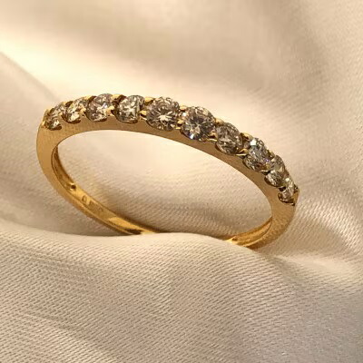 【ふるさと納税】＜ 甲府ジュエリー ＞ 【高評価★5.0】 リング 指輪 ジュエリー レディース アクセサリー K18 18金 天然 ダイヤモンド 0.50カラット ハーフエタニティー ギフト ラッピング ジュエリーケース付 保証書付 k161-017