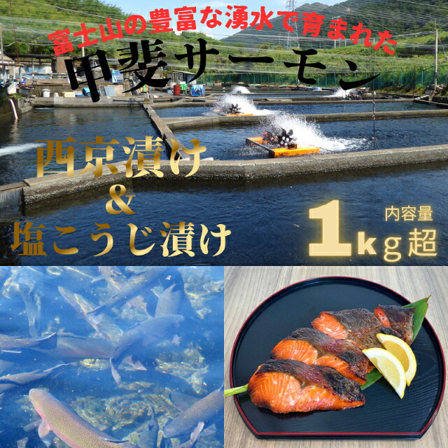 【ふるさと納税】 甲斐 サーモン 西京漬け 4切 塩こうじ漬け 4切 計8切 熟成 味噌 米麹 冷凍 詰め合わせ 甲府 k318-001