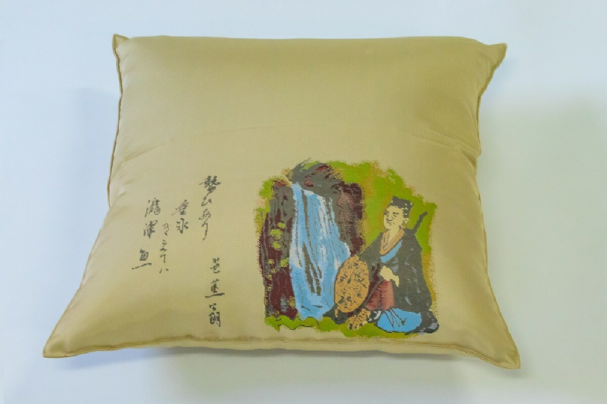 甲州織 羽毛クッション 工芸 機織り リユース羽毛 伝統 職人 松尾芭蕉 和柄 国産 甲州織 羽毛クッション リユース羽毛 工芸 機織り