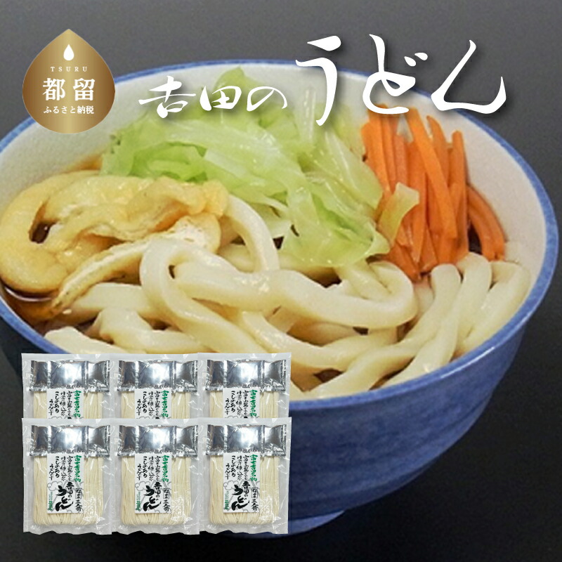 【ふるさと納税】吉田のうどん　3人前平袋 ×6パック(3人前×6パック）