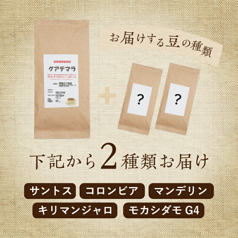 【ふるさと納税】お茶屋さん厳選の自家焙煎コーヒー3袋(グアテマラ1種/お任せ2種/粉)&お茶2個セット