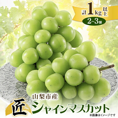 【ふるさと納税】 山梨市産シャインマスカット(匠)2～3房 (1kg以上)_ ふるさと納税 フルーツ 果物 くだもの マスカット ブドウ ぶどう 葡萄 ふるさと 人気 山梨 山梨県 送料無料　【配送不可地域：離島・沖縄県】【1413176】