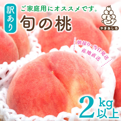【ふるさと納税】【訳あり】桃 2kg 以上 (5～8玉) フルーツ王国・山梨県から産地直送_ ふるさと納税 ふるさと もも モモ わけあり 訳アリ フルーツ 果物 くだもの 山梨県 山梨市 山梨 人気 送料無料【配送不可地域：離島・沖縄県】【1137263】