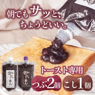 【ふるさと納税】老舗あんこ職人【倉沢製あん所】トースト専用あんこ食べ比べ(こし310g・つぶ310g×2)キャップ付【1717412】