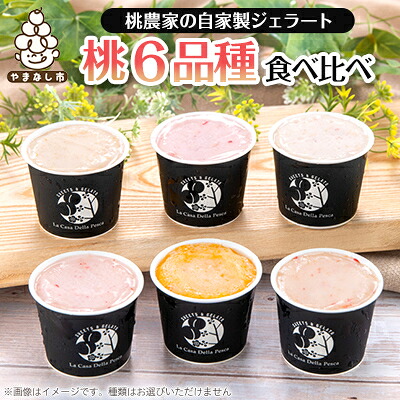 【ふるさと納税】カフェラペスカのジェラート　6品種の桃の食べ比べ【配送不可地域：離島】【1591247】