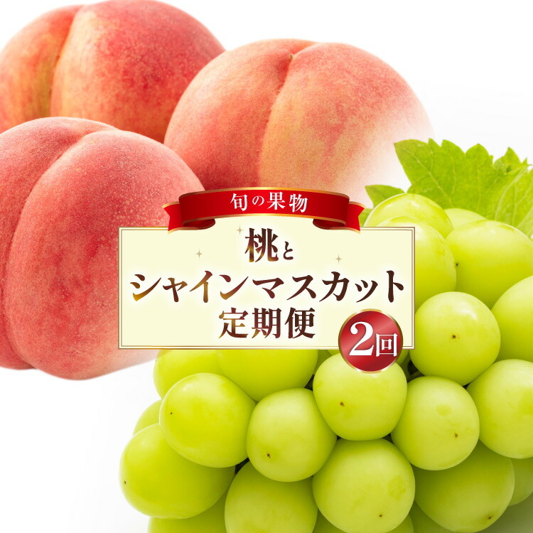 【ふるさと納税】 フルーツ 定期便 2回 山梨 旬な果物 人気の2種セット 桃 2.2kg(6～10玉) シャインマスカット 1.2kg(2房) [斎庵 山梨県 韮崎市 20743912] フルーツ定期便 果物 くだもの 定期 マスカット シャイン 葡萄 ぶどう ブドウ もも momo 17,500円