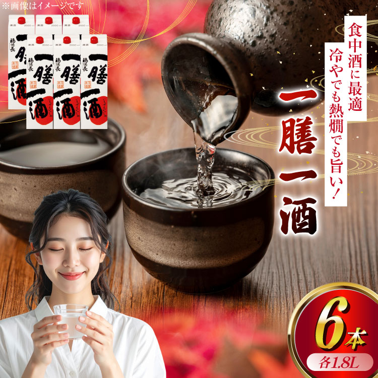 【ふるさと納税】日本酒 福徳長 一膳一酒 1.8L 紙パック 6本 (1223714) [武田食品 山梨県 韮崎市 20745245] 辛口 お酒 酒 醸造酒 普通酒 地酒 1.8 山梨