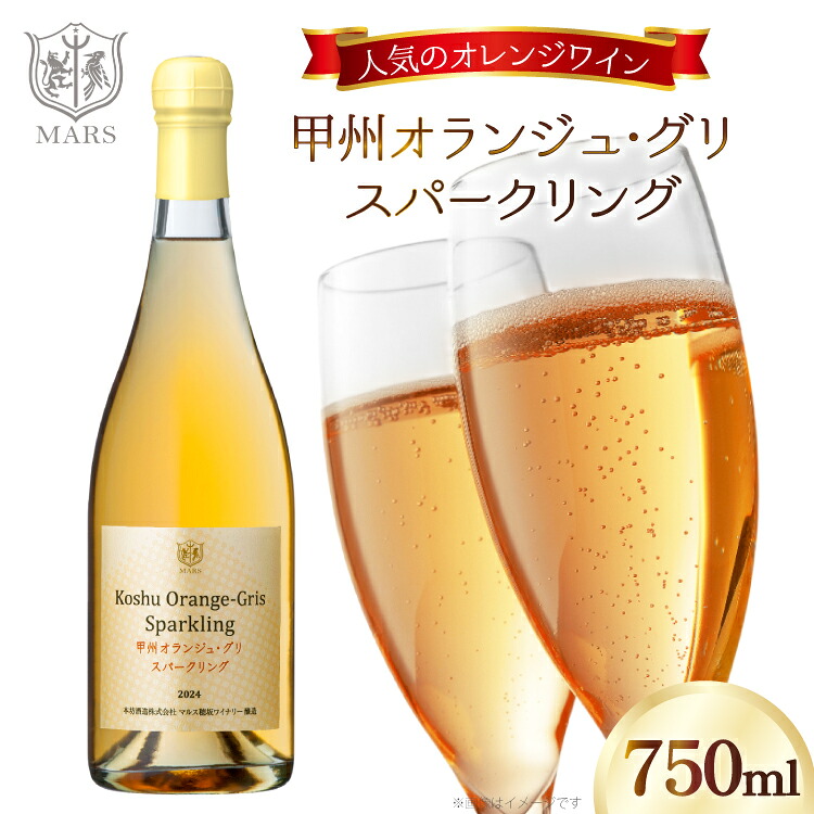 【ふるさと納税】ワイン 甲州オランジュ･グリ スパークリング [本坊酒造株式会社マルス穂坂ワイナリー 山梨県 韮崎市 20745330] Wine わいん お酒 酒 スパークリングワイン オレンジワイン 甲州 山梨ワイン｜山梨県韮崎市
