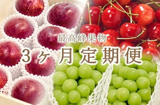 【ふるさと納税】 ＜2026年発送先行予約＞南アルプス市自慢の大人気3種セット“大粒さくらんぼ” “大玉貴陽” “大粒シャインマスカット” 3ヶ月定期便 ALPAL002
