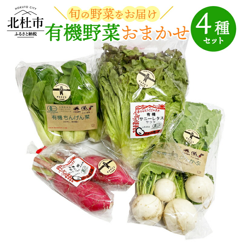 【ふるさと納税】 有機野菜 おまかせ 4種 セット 新鮮 明野とまと 九州屋ファーム 山梨県 北杜市 仕送りギフト