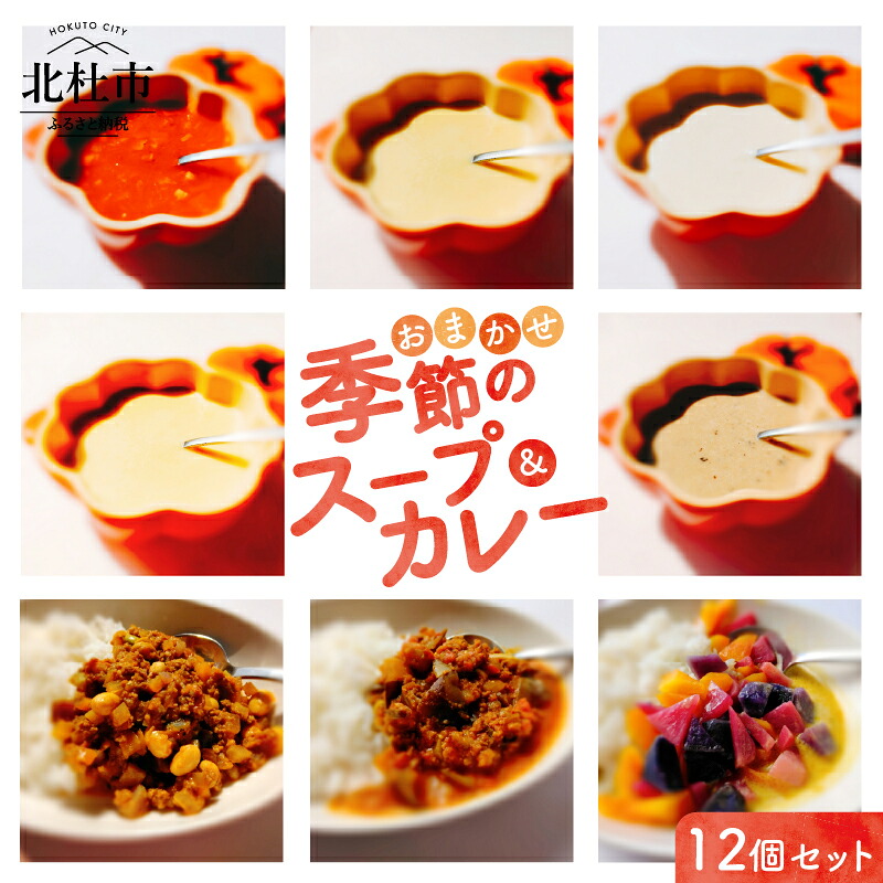 【ふるさと納税】 スープ カレー 組み合わせ おまかせ 12個 セット 各180g 無農薬 野菜 コーン カボチャ サツマイモ ジャガイモ ズッキーニ サトイモ キノコ パプリカ カブ タマネギ ナス トマト 味噌 食品添加物不使用 化学調味料不使用 詰め合わせ 北杜市 送料無料|山梨県北杜市