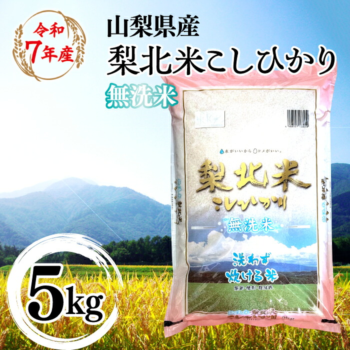 【ふるさと納税】【山梨のブランド無洗米】山梨県産 梨北米こしひかり　5kg 米 ふるさと納税 精米 国産 送料無料 コメ こめ ブランド米 送料無料 お取り寄せ ごはん ご飯 ギフト 贈り物 プレゼント 山梨県 送料無料 115-010｜山梨県笛吹市