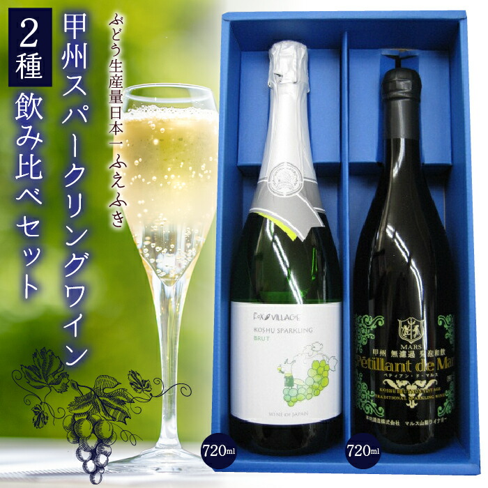 【ふるさと納税】甲州スパークリングワイン飲み比べセット ふるさと納税 ワイン 笛吹市 山梨ワイン 酒 アルコール 山梨県 記念品 お祝い 送料無料 135-004｜山梨県笛吹市
