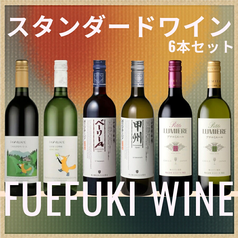 【ふるさと納税】笛吹市　スタンダードワイン6本セット(2) 167-187 | ふるさと納税 ワイン 飲み比べ 赤ワイン 白ワイン わいん アルコール 晩酌 お酒 酒 宅飲み |