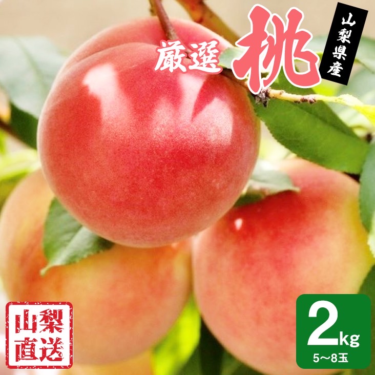 【ふるさと納税】＜25年発送先行予約＞厳選!!池田青果の桃　2kg　5～8玉 ふるさと納税 もも 桃 笛吹市 国産 人気 期間限定 果物 フルーツ 旬 山梨県 送料無料 173-004