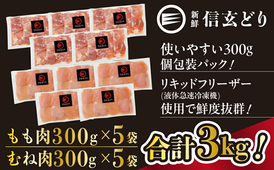 【ふるさと納税】冷凍　信玄どりもも肉・むね肉切身セット 120-005｜山梨県笛吹市