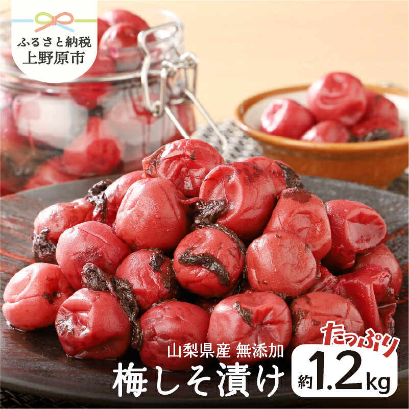 【ふるさと納税】 ＼先行予約！／ 梅しそ漬け 1.2kg 無添加 山梨県産 梅干し 手作り 人気 おすすめ うめぼし 紫蘇 しそ 国産 うめ ウメ ご飯 おにぎり 昔ながら やわらか ジューシー 風味豊か 自然の味 お取り寄せ ギフト プレゼント 贈り物 贈答 送料無料 山梨県 上野原市｜山梨県上野原市
