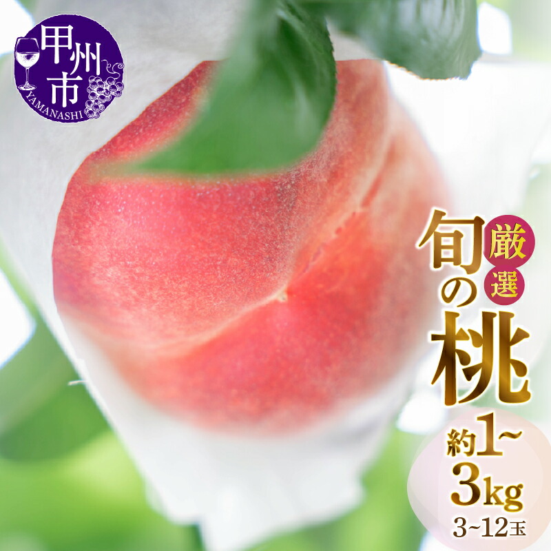 【ふるさと納税】 桃 選べる内容量 約1～3kg 3～12玉 厳選 旬 フルーツ 果物 白鳳系 白桃系 期間限定 数量限定 2025年発送 6月 7月 8月 山梨県 甲州市産 家庭用 ギフト 贈答 山梨 甲州市 （MG）