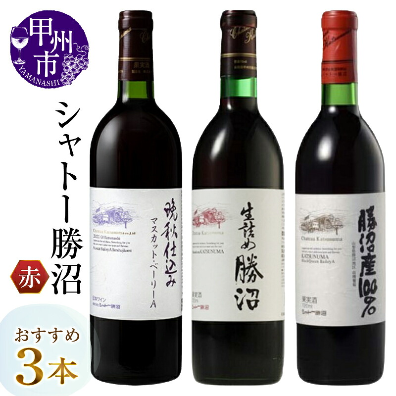 【ふるさと納税】 ワイン 赤ワイン 750ml 3本 セット シャトー勝沼 生詰め 勝沼 晩秋仕込み マスカットベーリーA 勝沼産100％ ミディアムボディ 飲み比べ 母の日 父の日 記念日 ギフト 山梨県 甲州市 （MG） 【C1-483】 17,500円