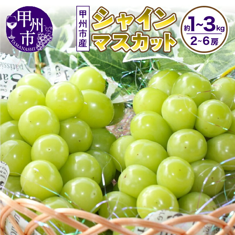 【ふるさと納税】 シャインマスカット 選べる内容量 約1kg～約3kg 2～6房 果物 スイートエメラルド 期間限定 2025年発送 8月 9月 10月 発送 山梨 甲州市産 葡萄 ぶどう ブドウ フルーツ 甘い 大きい 人気 山梨県 甲州市 社員マスカット （UD）
