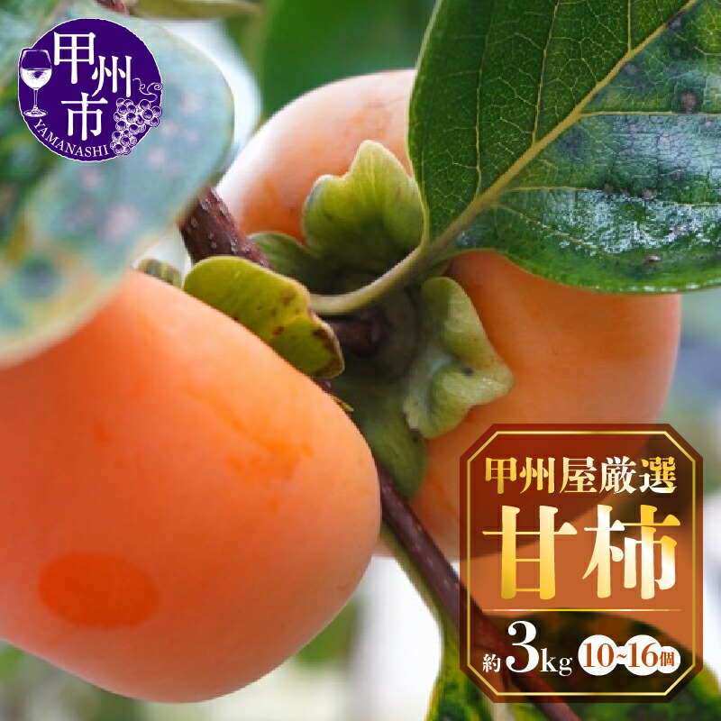【ふるさと納税】 甘柿 柿 約3kg 10～16個 フルーツ 富有柿 太秋 カキ 果物 新鮮 甲州市産 青果品 栄養価が高い 風邪予防 甲州屋厳選 期間限定 数量限定 くだもの 2025年発送 10月 11月 発送 かき 山梨 甲州市 【B-139】