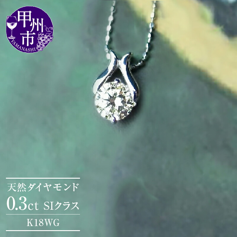 【ふるさと納税】 ネックレス ペンダント ファッション K18 WG 天然 ダイヤ 一粒 18金 ゴールド ダイヤモンド シンプル ネックレス シンプル シンメトリー SIクラス 品質保証書付 n-09 (KRP) 【M17-1413】