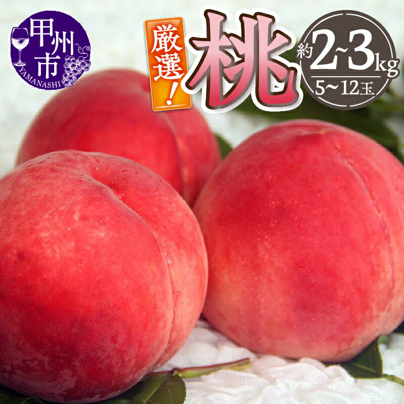 【ふるさと納税】 桃 選べる内容量 約2~3kg 5～12玉 果物 フルーツ もも 朝採れ 厳選 甲州市産 2025年発送 産地直送 7月 8月 発送 期間限定 数量限定 果実 ギフト 贈答 家庭用 山梨（THR）