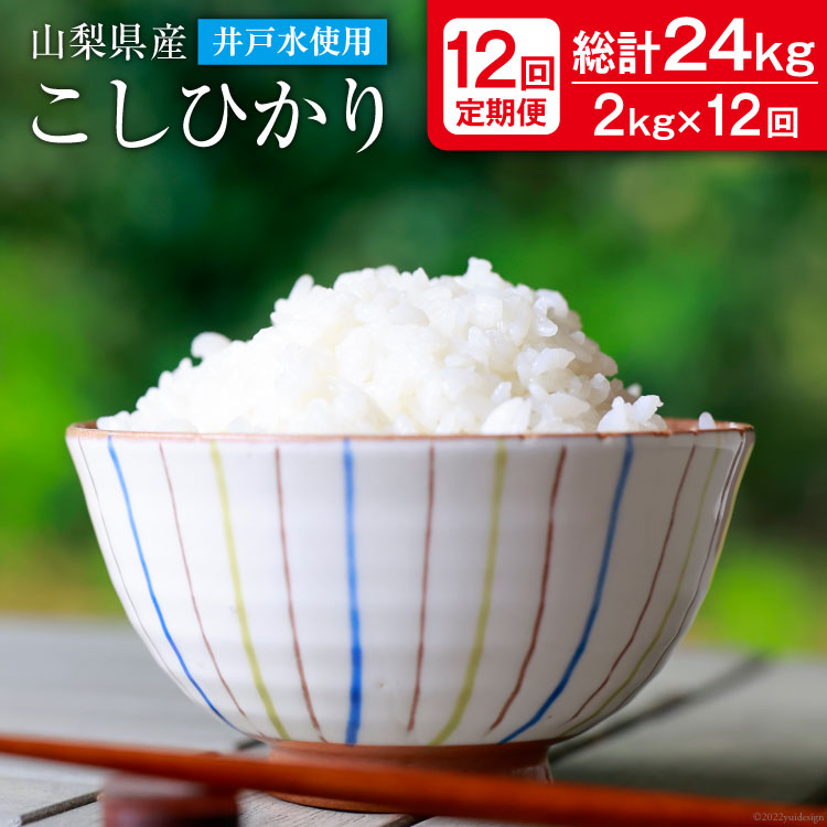 【ふるさと納税】【12回定期便】こしひかり 2kg&times;12回 コシヒカリ 2キロ お米 米 こめ コメ ご飯 ごはん 白米 精米 山梨県 中央市 送料無料｜山梨県中央市
