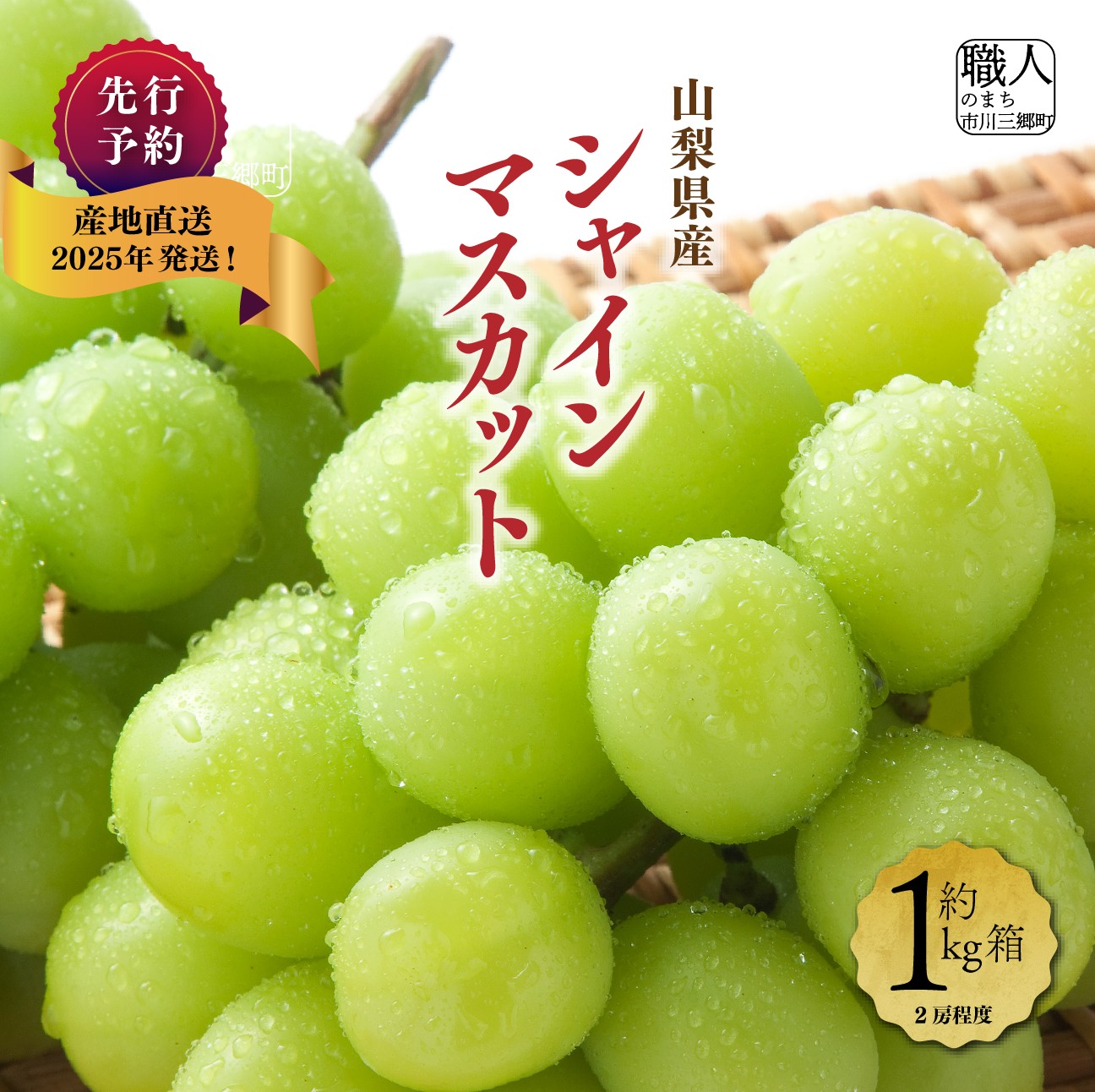 【ふるさと納税】【2025年9月上旬から発送！】山梨県産シャインマスカット　１kg箱(2房程度)　丹澤農園[5839-1994]