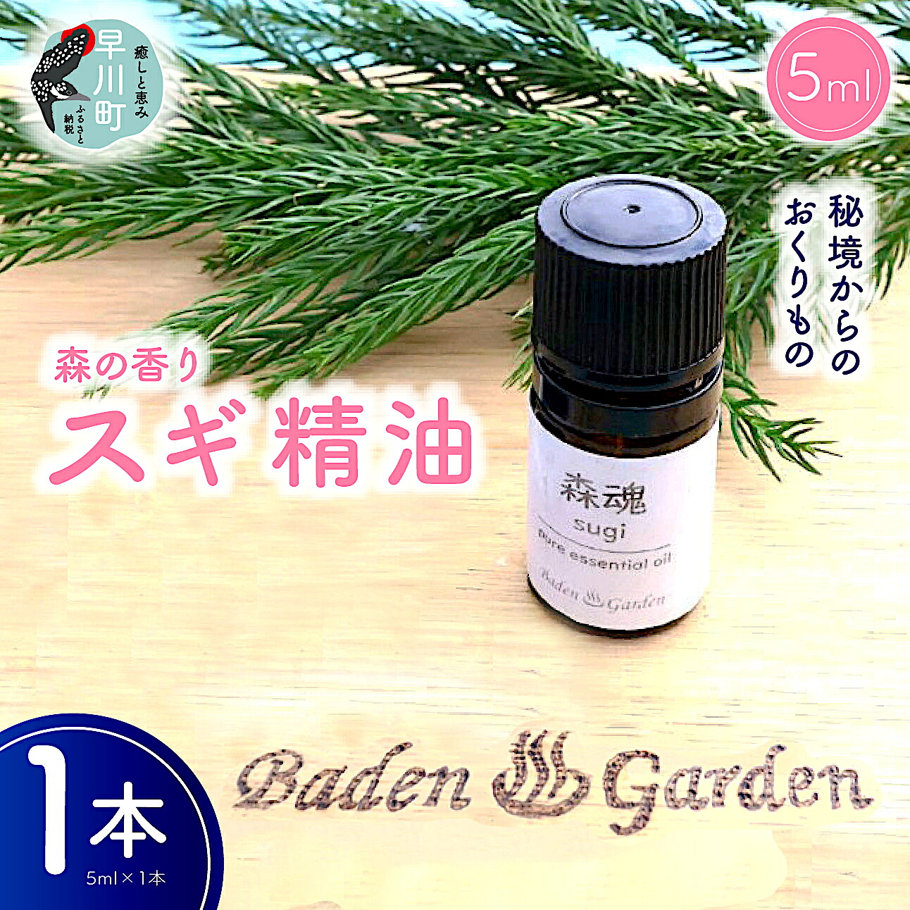 【ふるさと納税】早川町産スギ精油　5ml