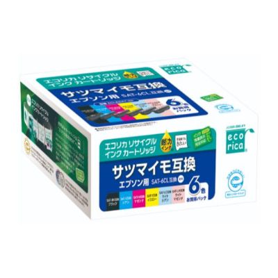 【ふるさと納税】エコリカ【エプソン用】 SAT-6CL互換リサイクルインク 6色パック（型番：ECI-ESAT-6P） epson リサイクル インク 互換インク カートリッジ インクカートリッジ カラー オフィス用品 プリンター インク 山梨県 富士川町